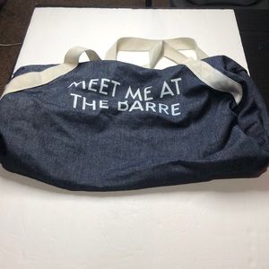 Meet Me At The Barre denim duffel bag
